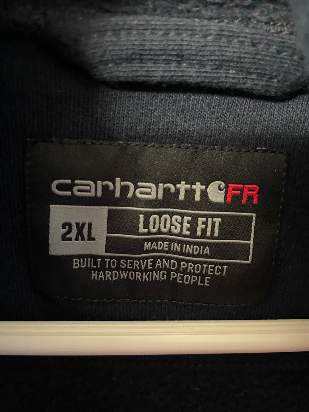 Carhartt FR Flame Resistant loose fit navy full zip front hoodie men’s size 2X - Picture 3 of 16